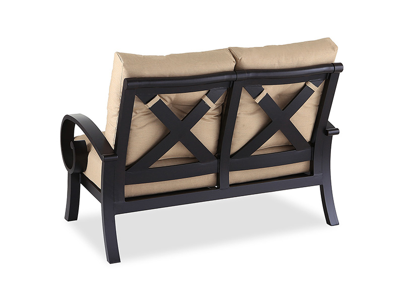 Slunovrat ve věku bronzový hliník s polštáři terasa loveseat