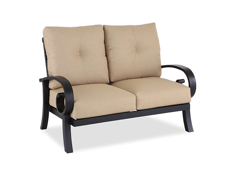 Slunovrat ve věku bronzový hliník s polštáři terasa loveseat